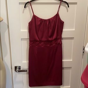 Antonio Melani Maroon Gathered neck dress